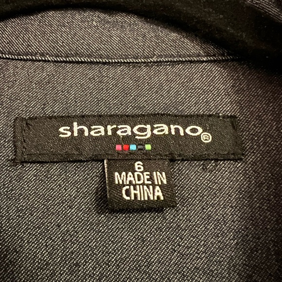 Navy Blue Collar Dress with Tie - Picture 3 of 3